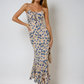 Floral Spaghetti Strap Maxi Dress with Ruched Front 0