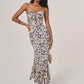 Floral Spaghetti Strap Maxi Dress with Ruched Front 4