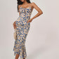 Floral Spaghetti Strap Maxi Dress with Ruched Front 5