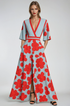 Floral V-Neck Maxi Dress 0