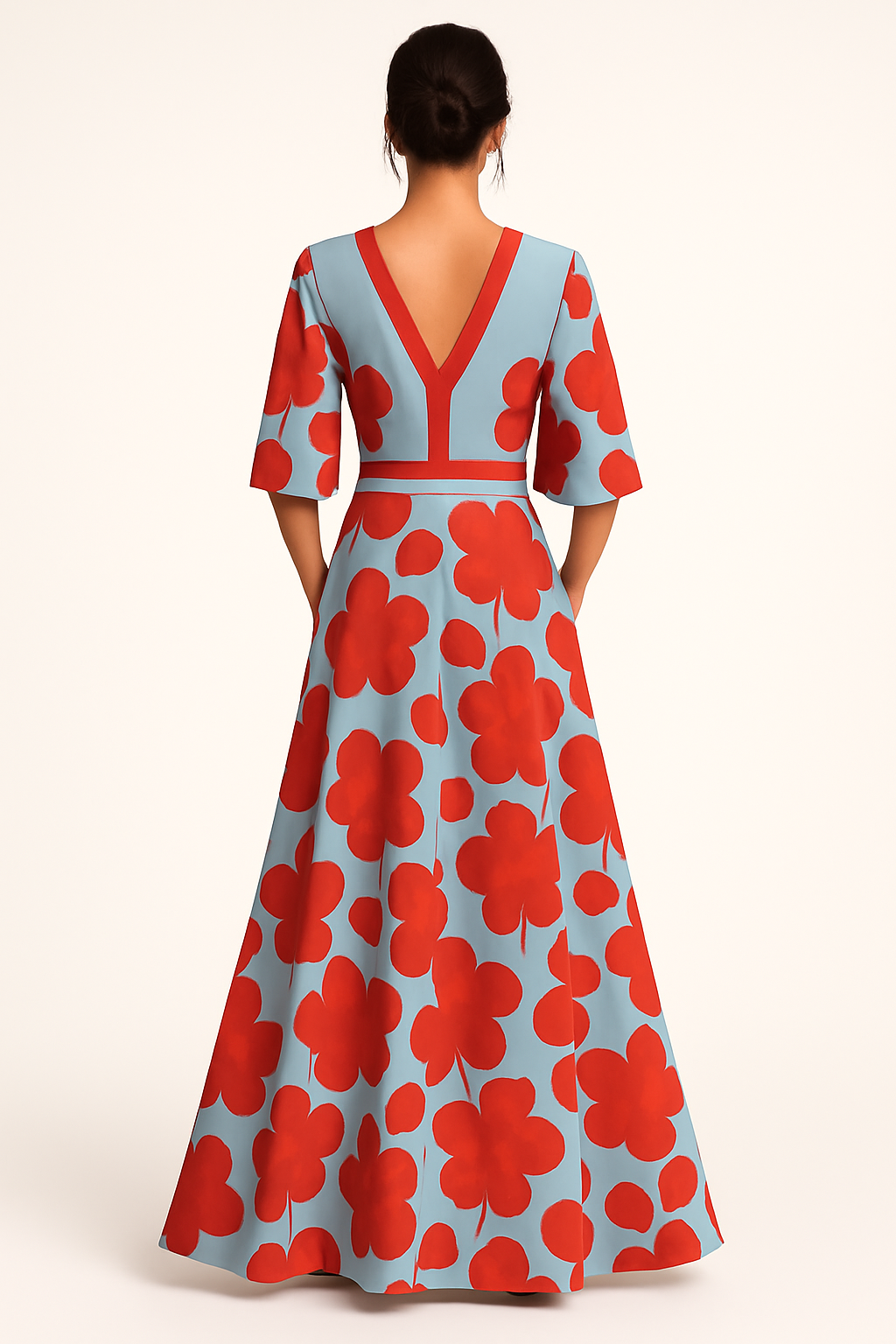 Floral V-Neck Maxi Dress 1