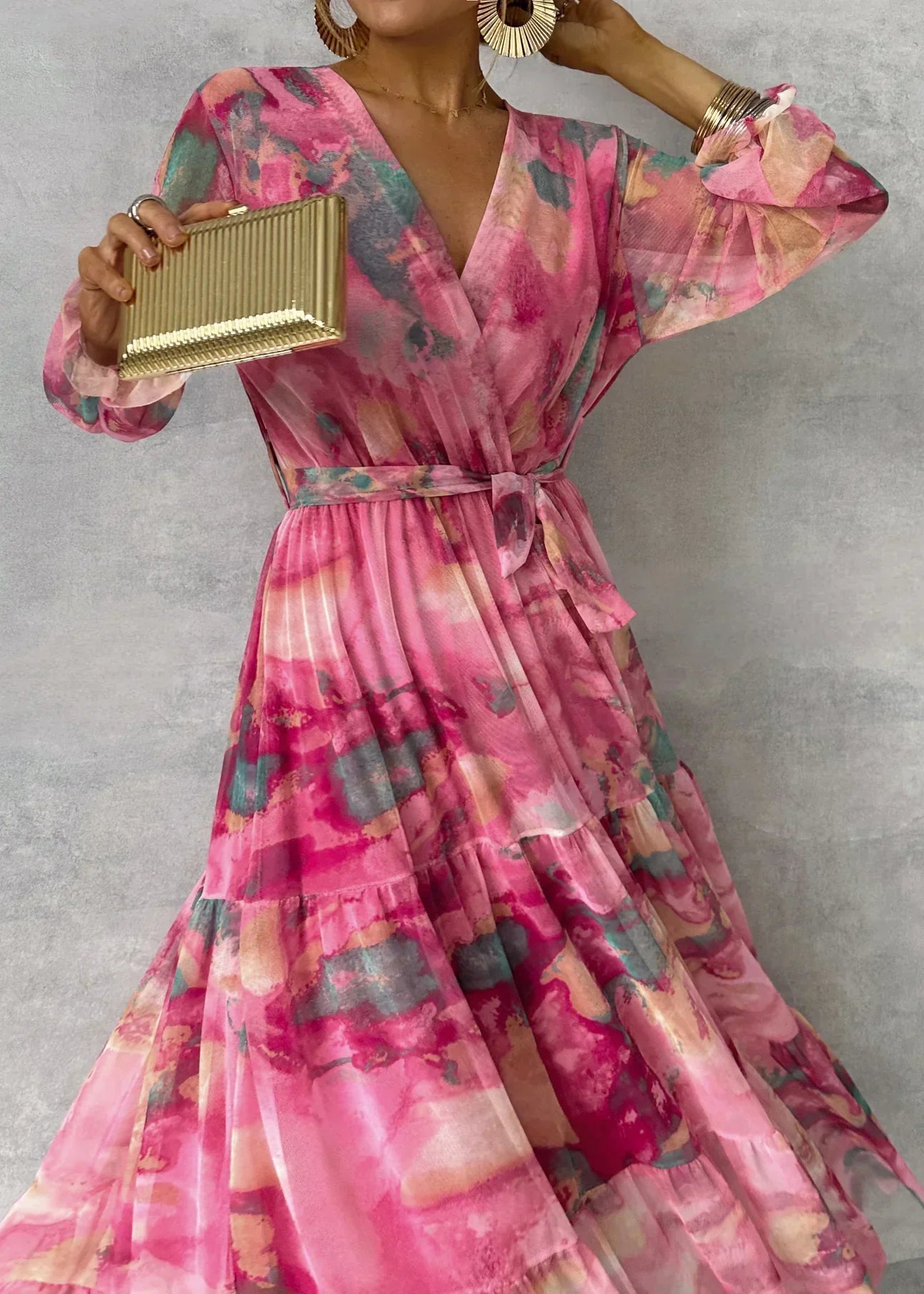 Floral Wrap Maxi Dress 4