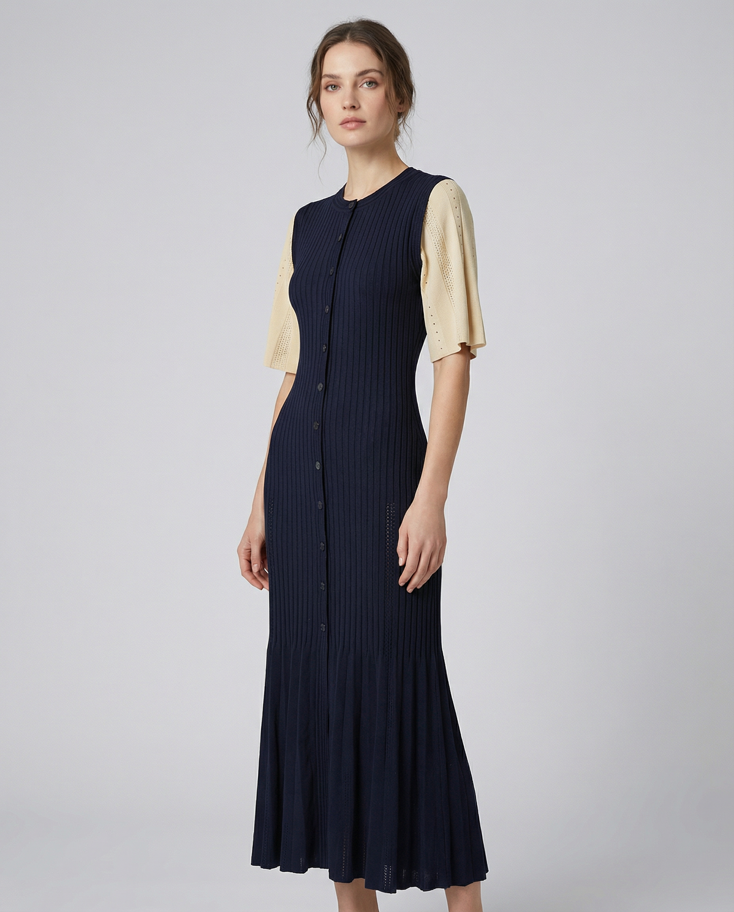 French A-Line Summer Dress – Openwork Design for Effortless Elegance 3