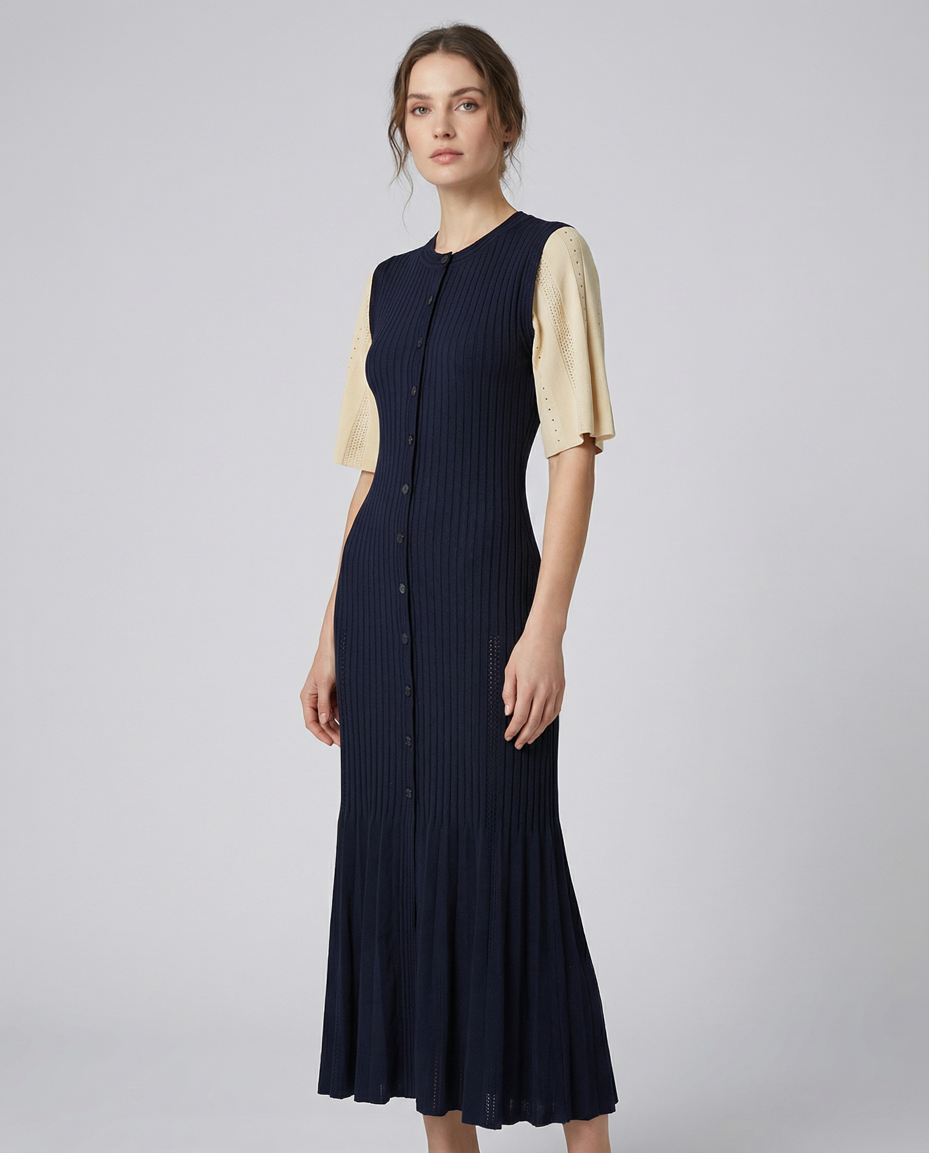 French A-Line Summer Dress – Openwork Design for Effortless Elegance 3