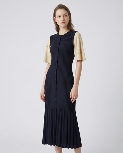French A-Line Summer Dress – Openwork Design for Effortless Elegance 4