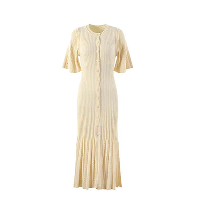 French A-Line Summer Dress – Openwork Design for Effortless Elegance 6