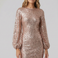 Elegant Sequin Party Bodycon Mini Dress Champagne