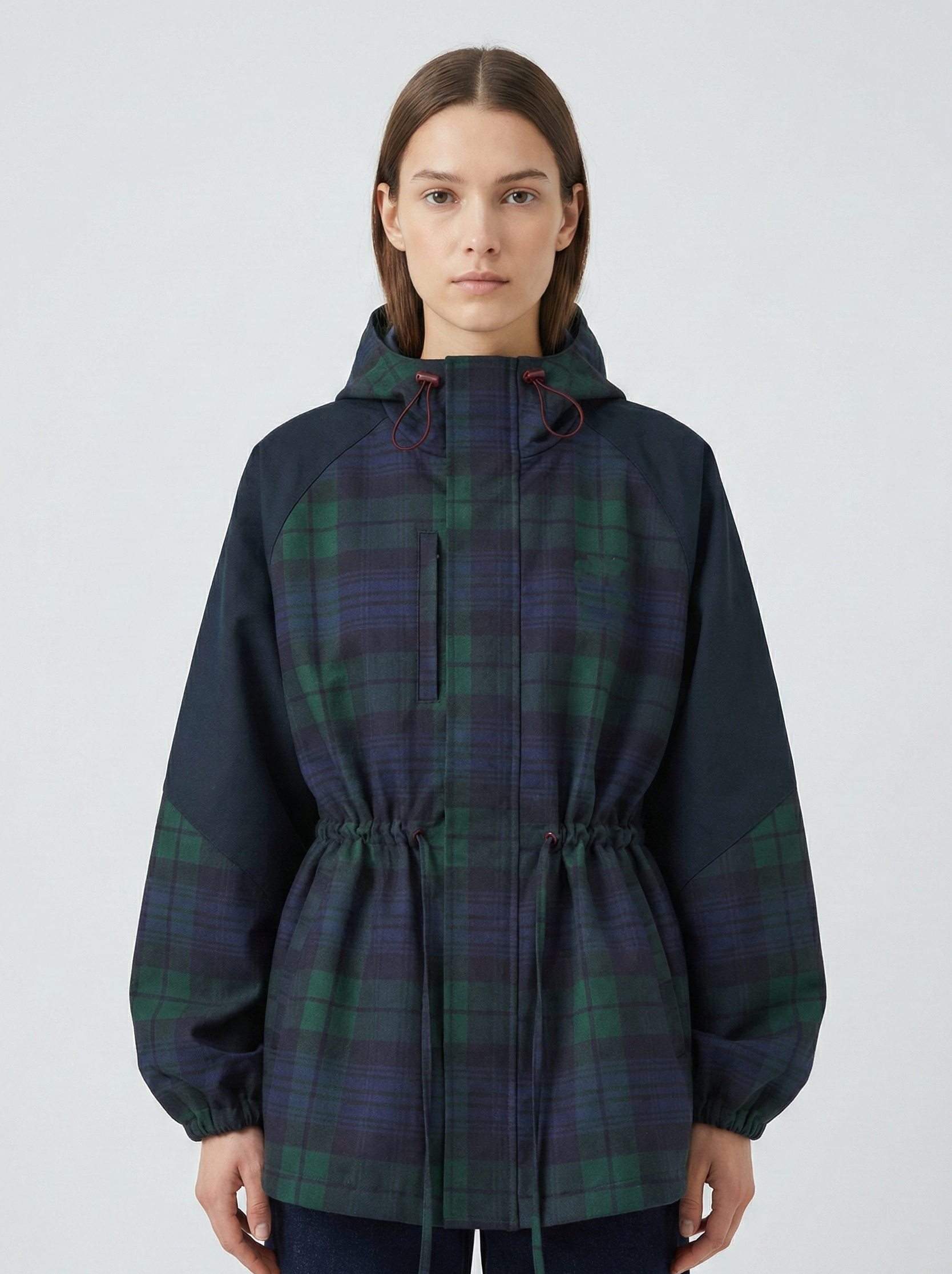 Oversized Hooded Jacket with Adjustable Waist