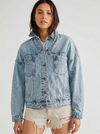 Oversized Denim Jacket with Vintage Wash