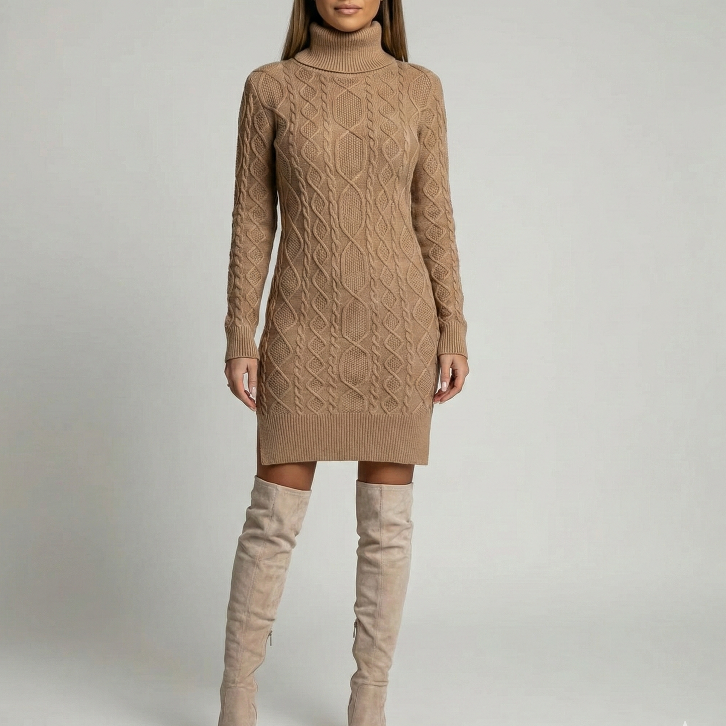 Women's A Line Knit Cozy Chic Sweater Dress