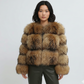 Elegant Faux Fur Women's Jacket With Wide Lapel