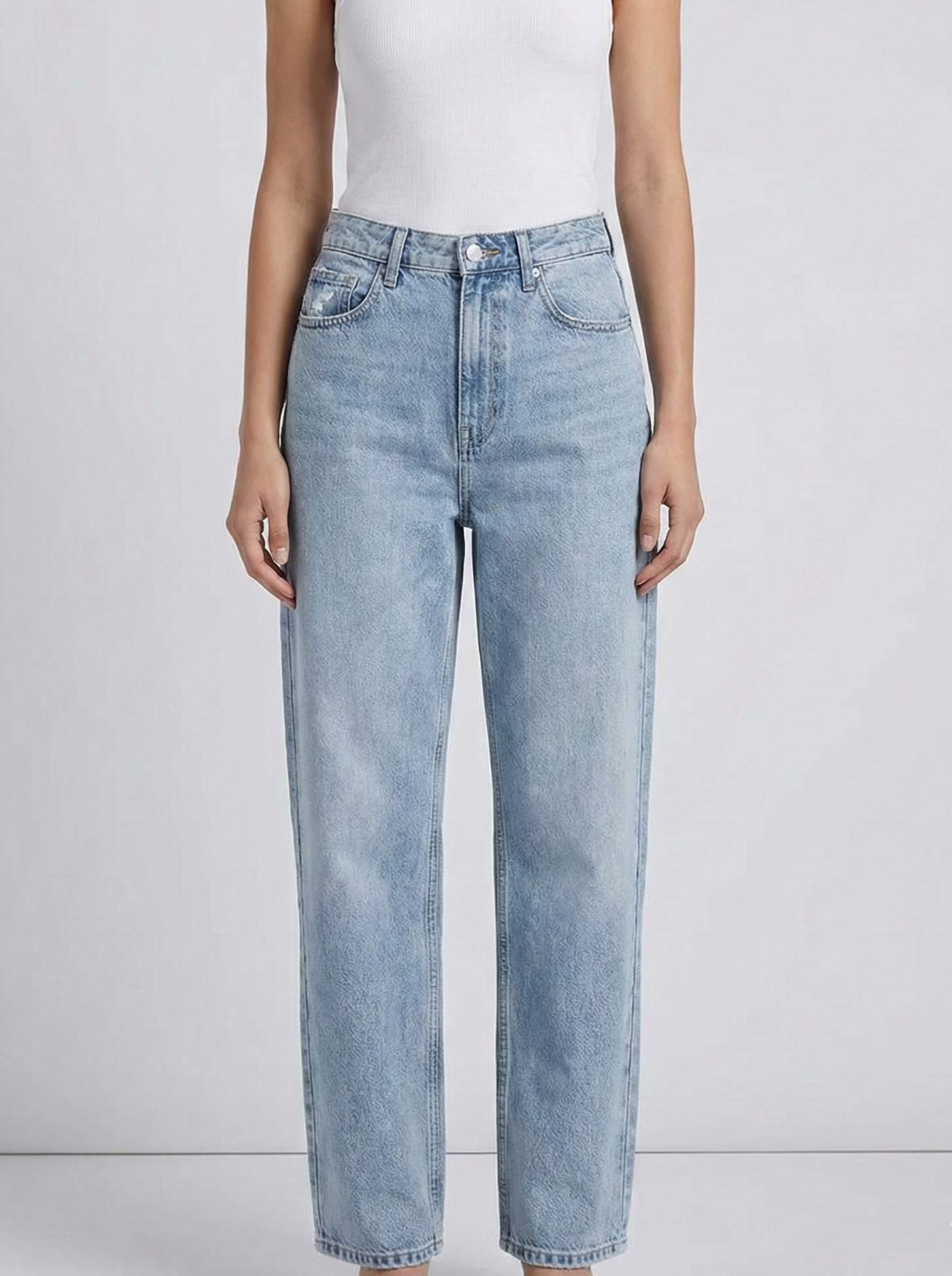 Women’s Distressed High-Waist Denim Jeans