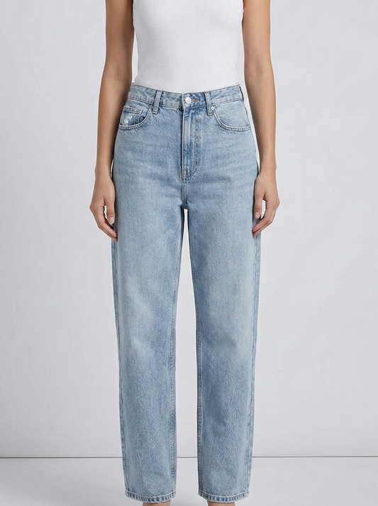 Women's Distressed High-Waist Denim Jeans