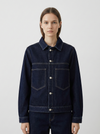 Relaxed Fit Denim Jacket with Contrast Collar Detail