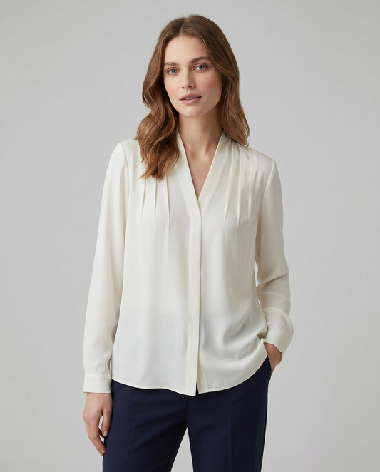 Puff Sleeve Blouse with Tailored Waist