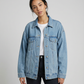 Oversized Denim Jacket with Relaxed Fit