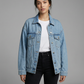 Oversized Denim Jacket with Relaxed Fit