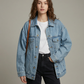Oversized Denim Jacket with Relaxed Fit
