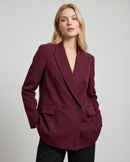 Blazer bordeaux sartoriale monopetto – Giacca elegante color sangue di bue