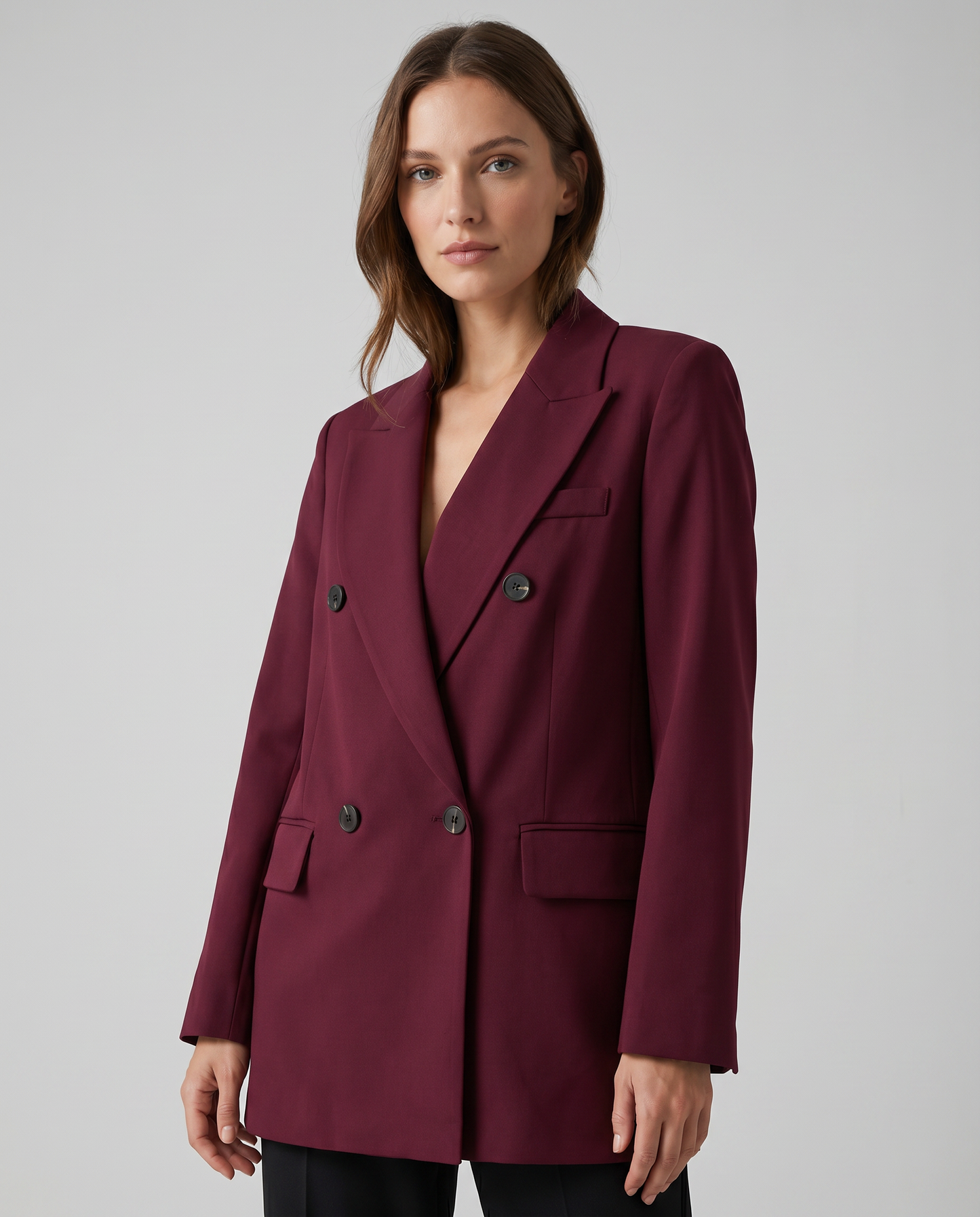 Blazer bordeaux sartoriale monopetto – Giacca elegante color sangue di bue