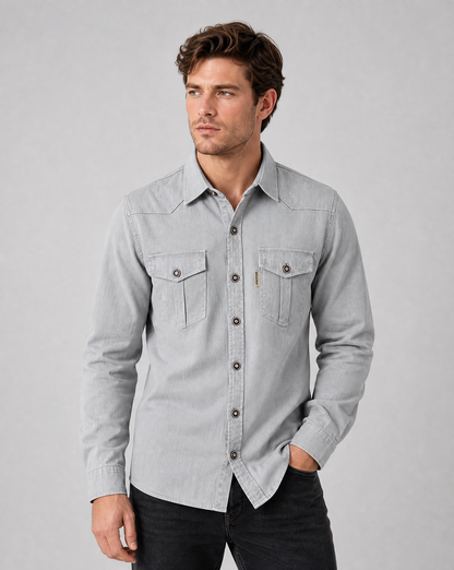 Camicia Cargo Uomo con Tasche sul Petto e Bottoni