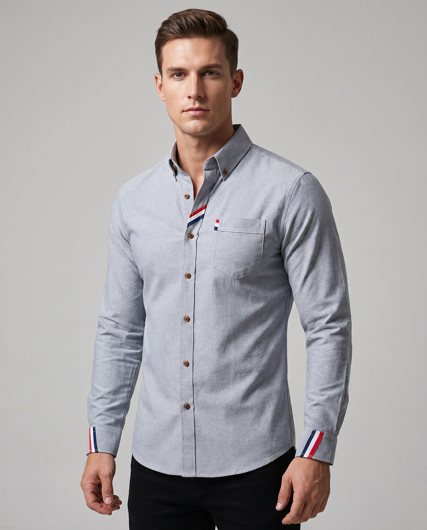 Camicia Classica Casual Uomo a Maniche Lunghe
