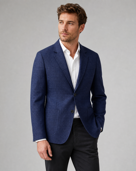 Men's Checkered Blazer – Stylish Slim Fit for Versatile Formal and Casual Wear