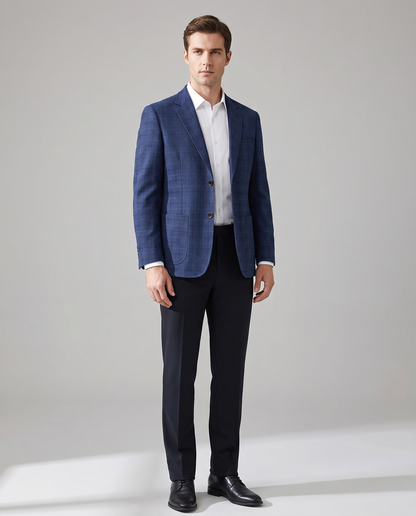 Blazer a Quadri da Uomo – Slim Fit Elegante per Abbigliamento Formale e Casual Versatile