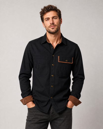 Camicia uomo casual alla moda con maniche lunghe
