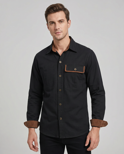 Camicia uomo casual alla moda con maniche lunghe