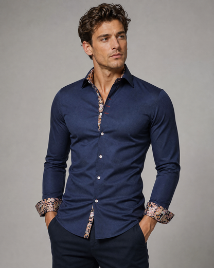 Camicia Moderna Uomo a Maniche Lunghe con Bottoni