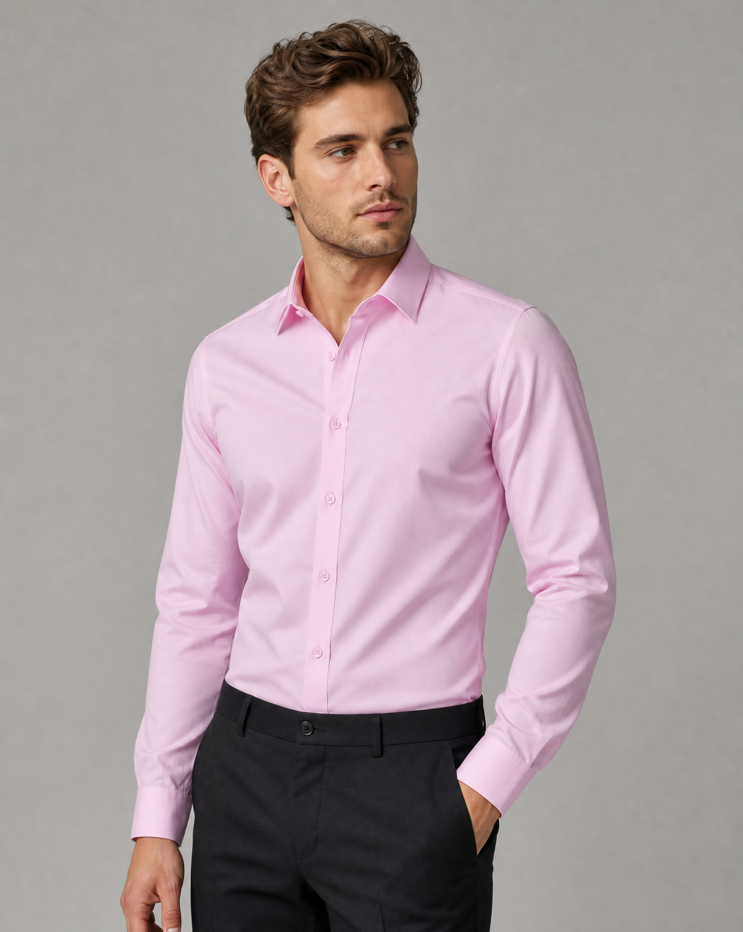 Camicia Casual Uomo a Maniche Lunghe Semi-Formale