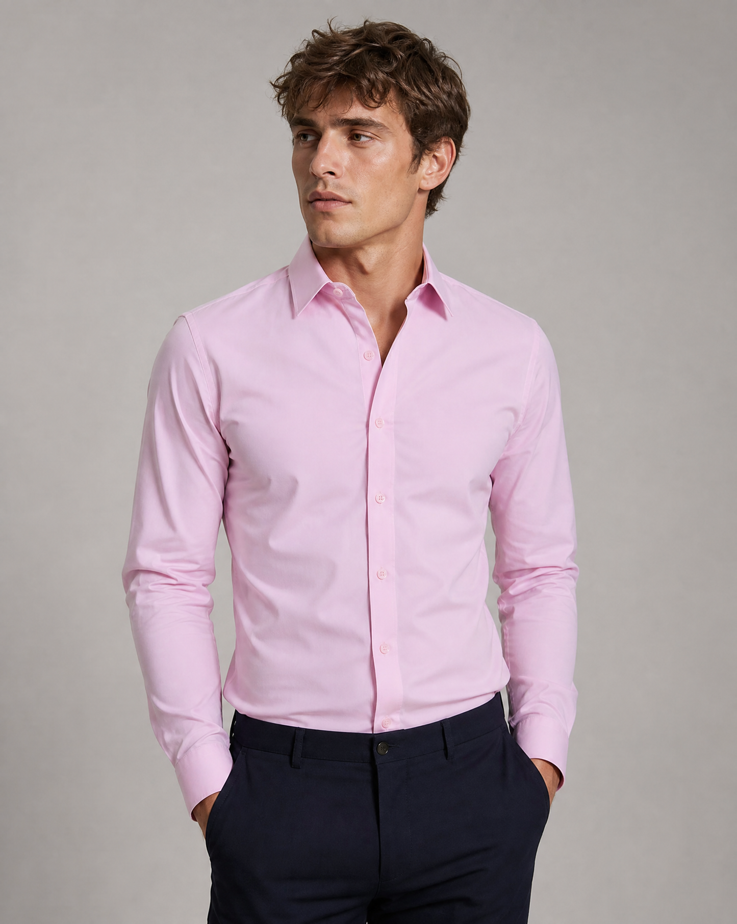 Camicia Casual Uomo a Maniche Lunghe Semi-Formale