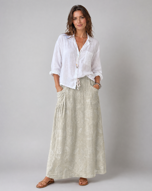 Women's Subtle Floral Embossed Pocket Skirt