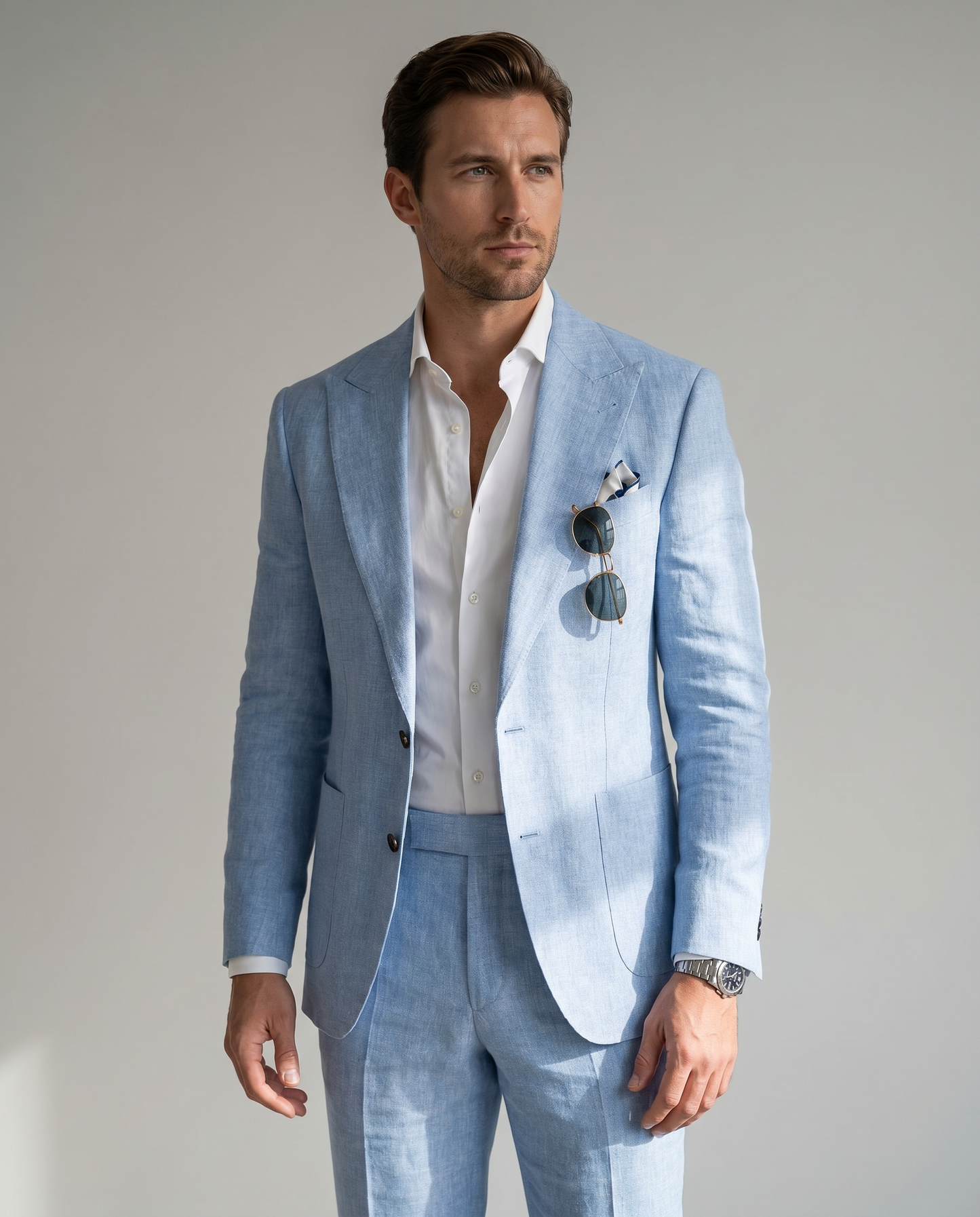 Herren Slim Fit Maßgeschneiderter Zweiteiliger Hochzeitsanzug