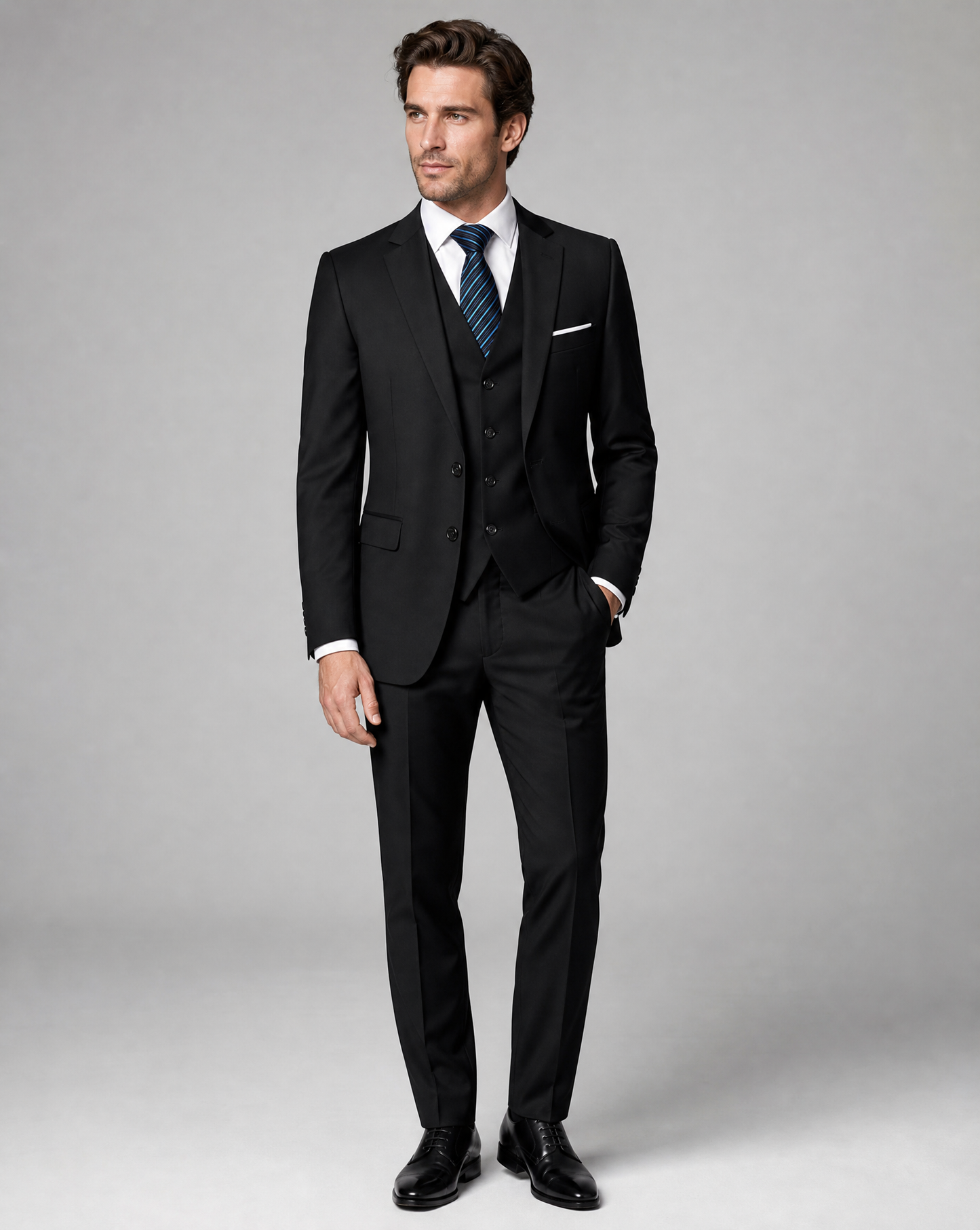 Men's Tailored Three-Piece Slim Fit Suit Set