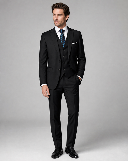 Men's Tailored Three-Piece Slim Fit Suit Set