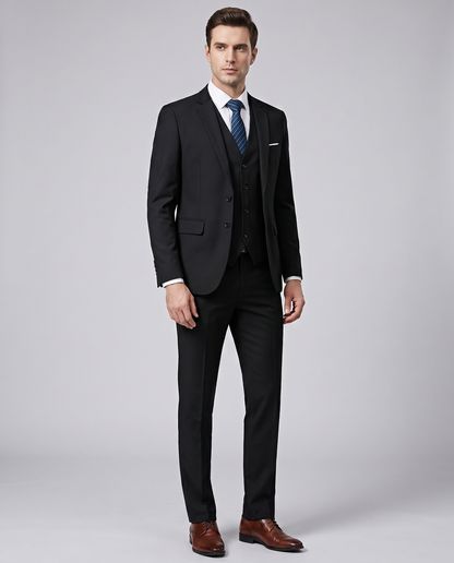 Herren Maßgeschneiderter Dreiteiliger Slim Fit Anzug