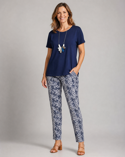 Two-Piece Coastal Outfit Set with Relaxed Fit for Women