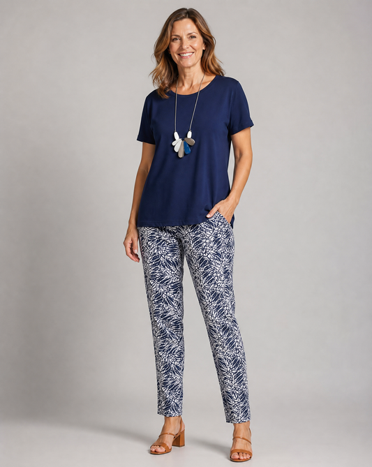 Two-Piece Coastal Outfit Set with Relaxed Fit for Women