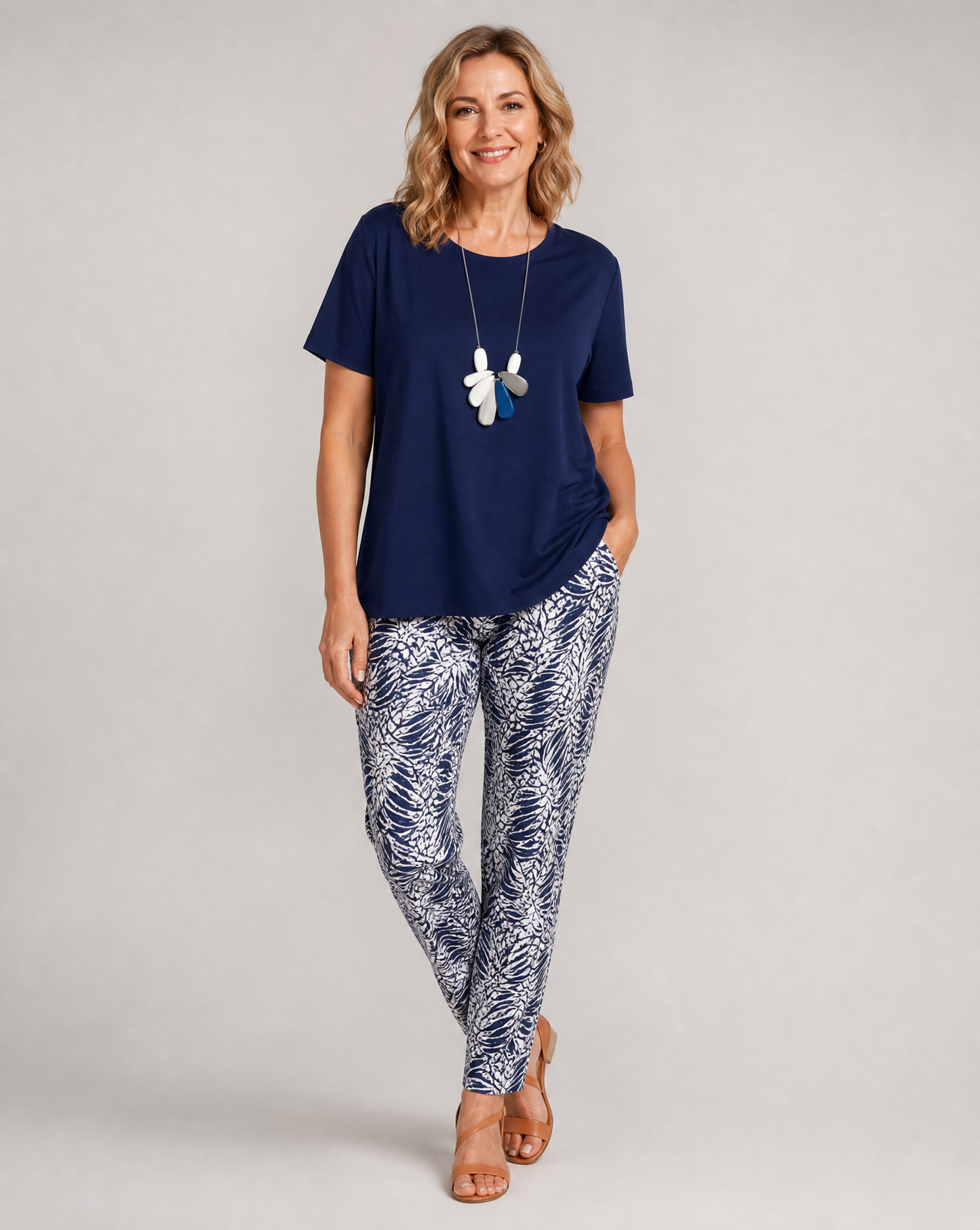 Two-Piece Coastal Outfit Set with Relaxed Fit for Women