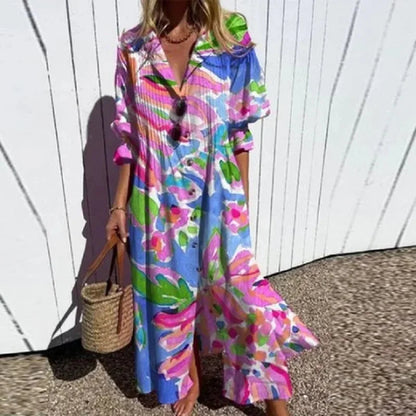 Geometry A-Line Dress – Vintage Puff Sleeve Charm for Summer Outings 6