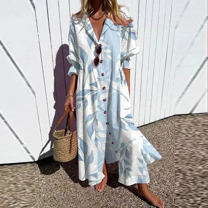 Geometry A-Line Dress – Vintage Puff Sleeve Charm for Summer Outings 7