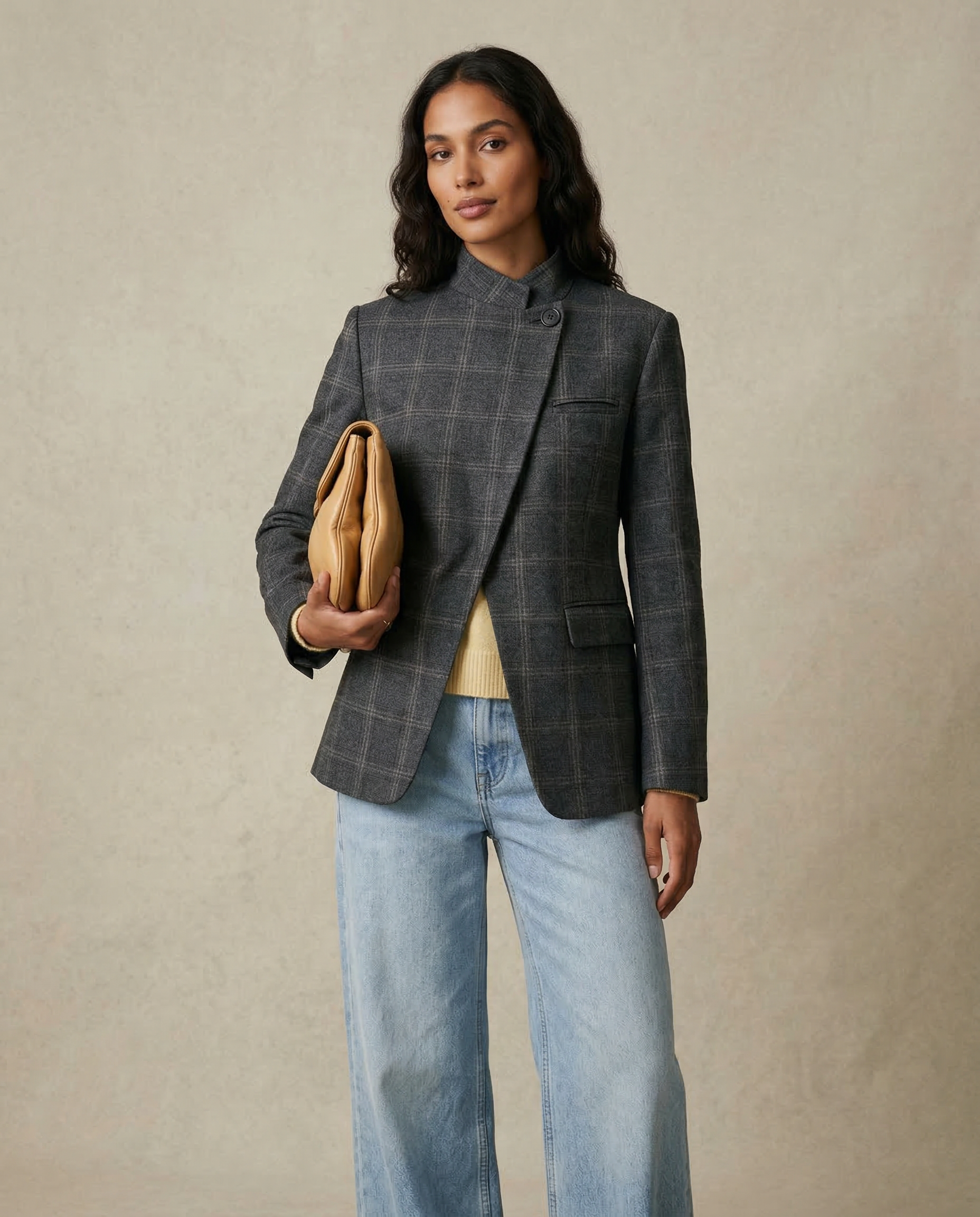 HH 2026 Plaid Blazer – Chic Single Button Versatile Jacket 2