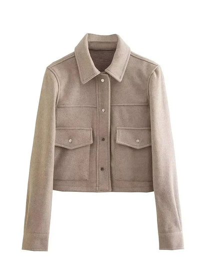 HH Jackets For Womens Autumn Fashion Solid Front Pockets Button Long Sleeve Jacket Elegant Woman Casual Outerwear Coat 0