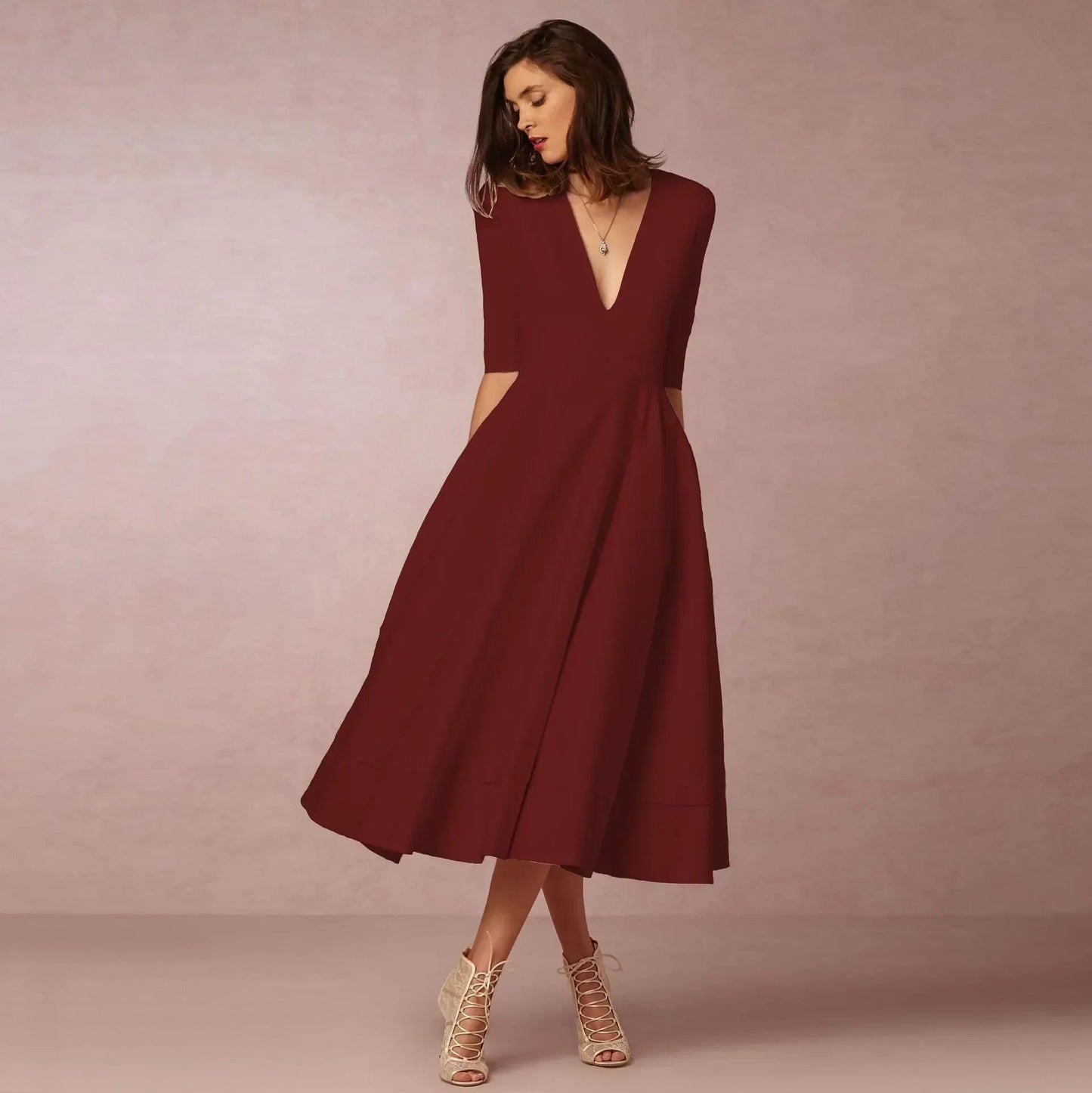 Holly | Women Ivoire Midi Dress Fitted Elegant Cut 3
