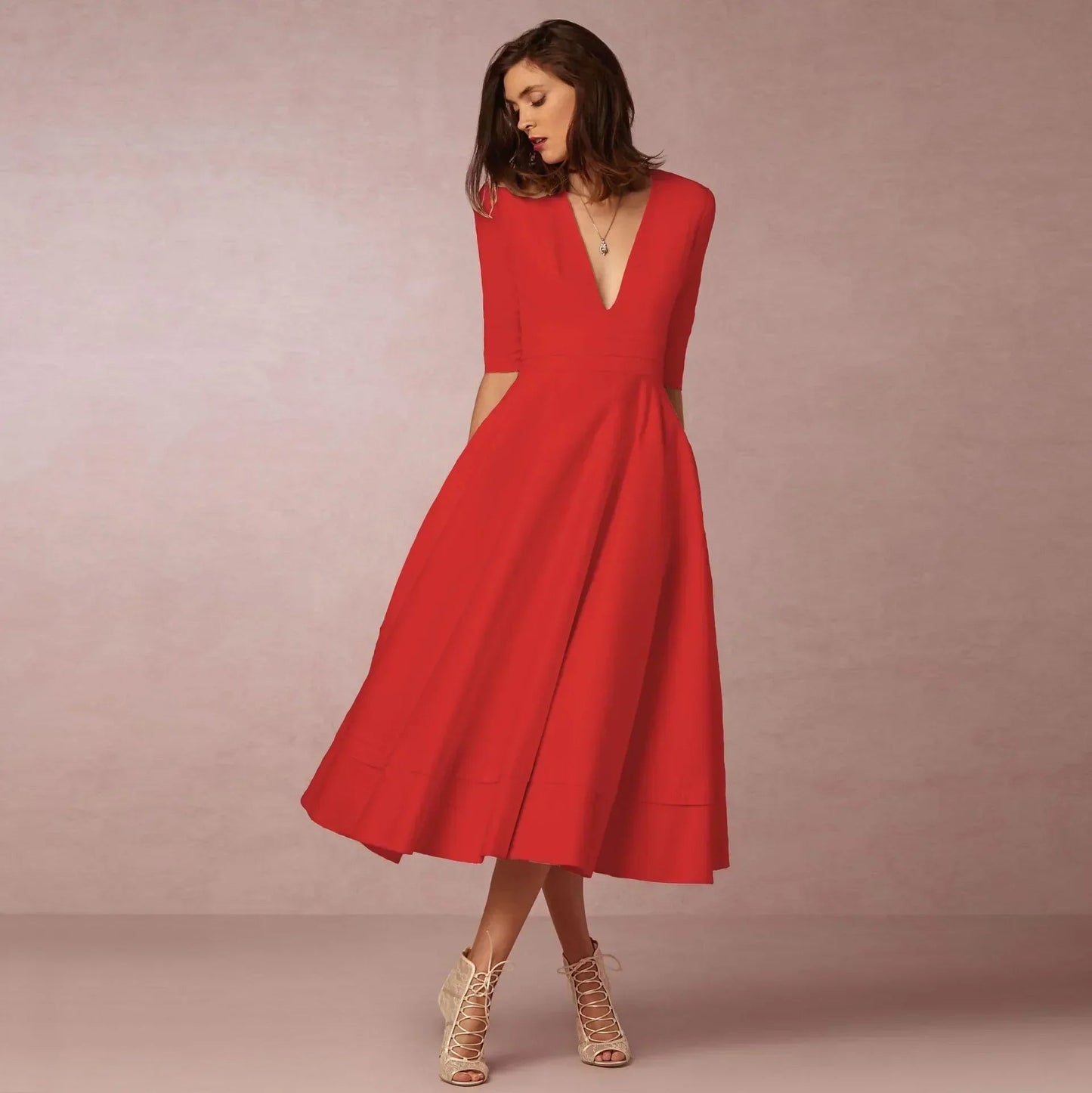 Holly | Women Ivoire Midi Dress Fitted Elegant Cut 7