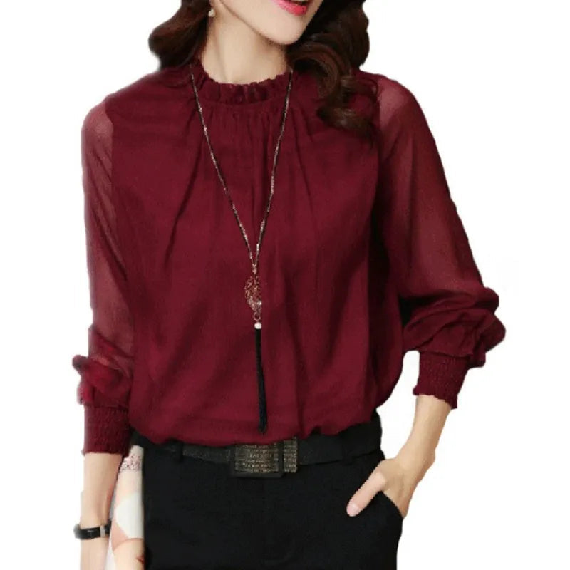 Isabella | Elegant Ruffle Blouse with Graceful Sleeves - Lumina 3