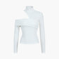 Kaia Asymmetrical High Neck Cutout Top 2