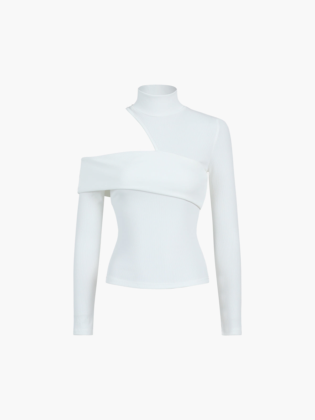 Kaia Asymmetrical High Neck Cutout Top 2